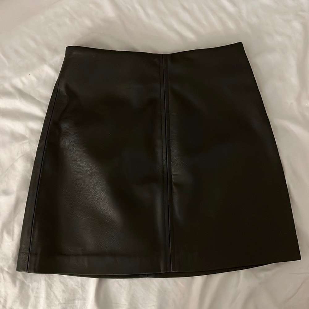 Black Vegan Leather Skirt